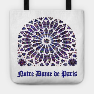 Notre Dame de Paris Cathedral.  Stained Glass Rose Window Tote