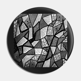 Stained glass in black and gray Pin