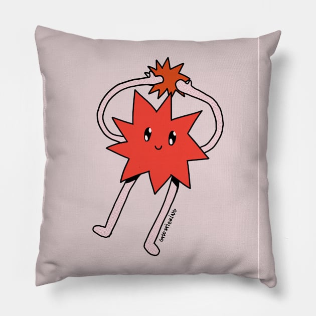 Silly Little Guy | Red Version Pillow by ghostieking