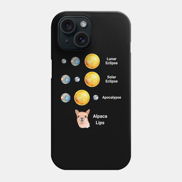 Solar Eclipse 2024 Lunar Apocalypse Alpaca Lips funny design Phone Case by Luxinda