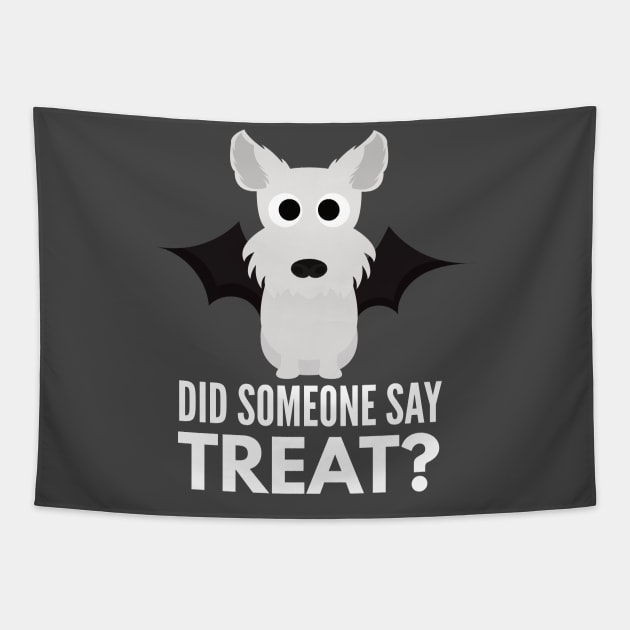 West Highland White Terrier Halloween Trick or Treat Tapestry by DoggyStyles