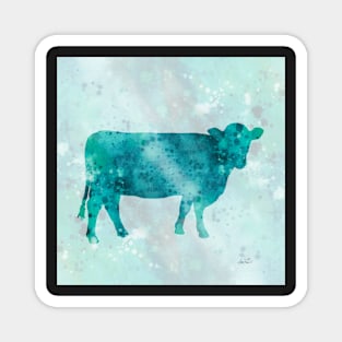 Blue Color Splash Cow Magnet