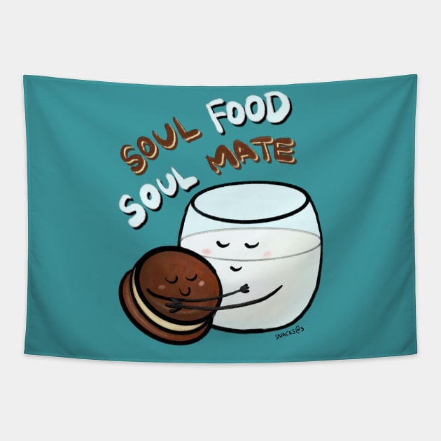 Cookie and Milk - Soul Food, Soul Mate Tapestry by Snacks At 3