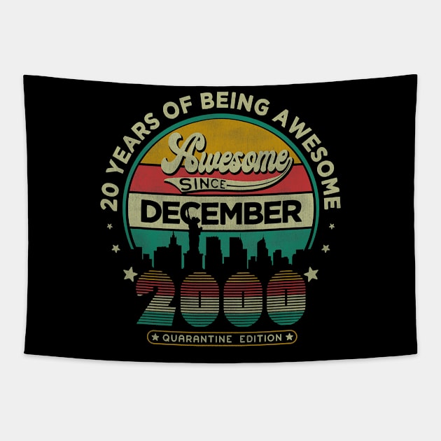 Vintage Born December 2000 20th Birthday 20 Years Old Gifts Tapestry by ruffianlouse