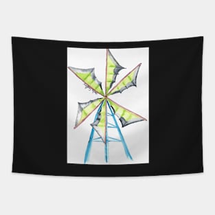 Windmill Watercolor Tapestry