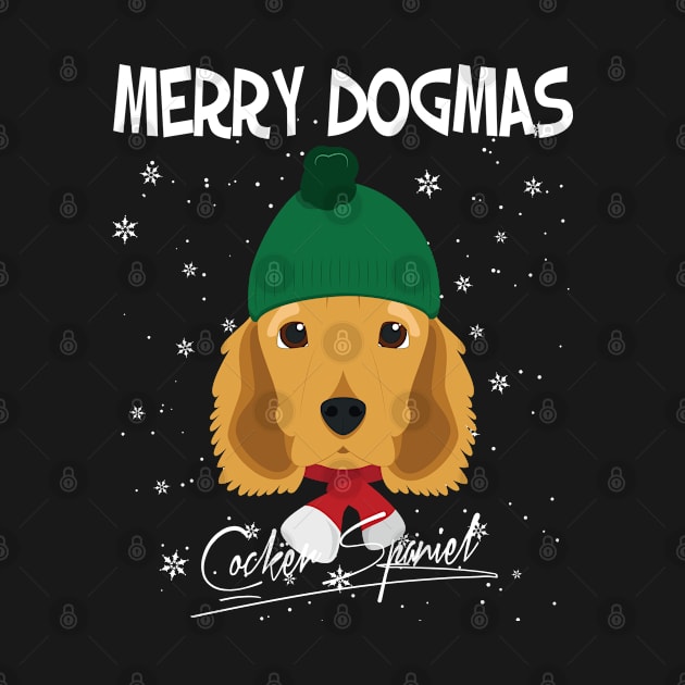 Merry Dogmas English Cocker Spaniel Dog Wearing A Woolen Cap Funny Xmas Gift by salemstore