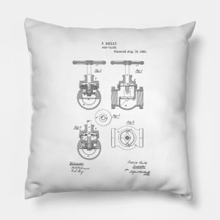 Stop Valve Vintage Patent Hand Drawing Pillow