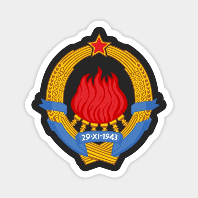 Emblem of the Socialist Federal Republic of Yugoslavia (1945 - 1992) Magnet by Flags of the World