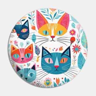Colorful Cats Carnival: Abstract Pattern Pin