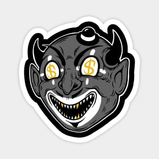 Vintage Gray Devil Clown Magnet