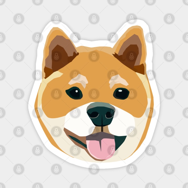 Shiba Inu Happy Dog Illustration Magnet by MariaWorkman