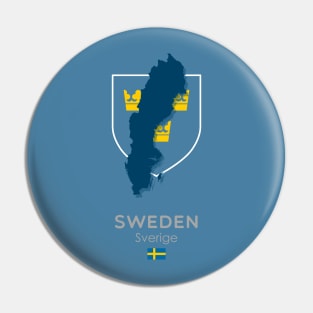 Sweden Map and Flag Pin