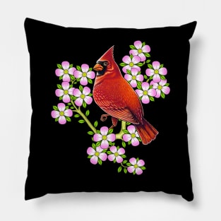 Red Cardinal dogwood flower North Carolina Virginia Pillow