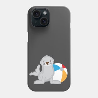 Cute Kawaii Seal with Beach Ball Kid Design Phone Case