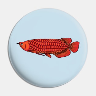 Red Arowana fish cartoon illustration Pin