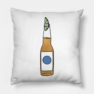 Watercolor Beer Bottle Pillow