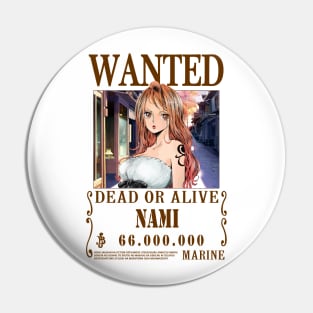 Nami One Piece Wanted Pin