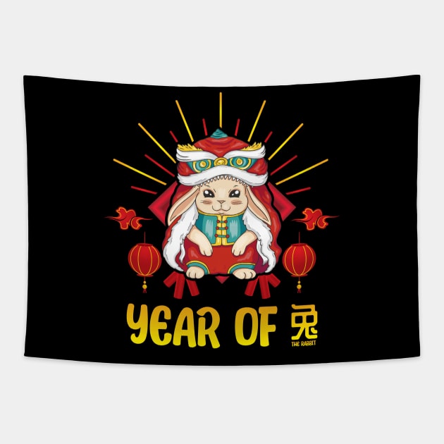 Good Luck Zodiac Happy Chinese New Year of the Rabbit Tapestry by star trek fanart and more