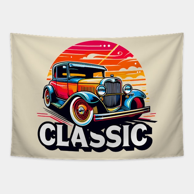 Classic Car Tapestry by Vehicles-Art