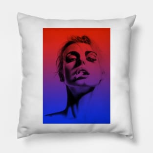 smoking hot;  Charcoal drawing, digital edited Pillow