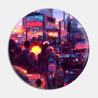 Walking By The Dreamy Anime Sunset Pin