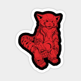 Mech Red Panda (red shape) Magnet