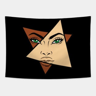 black and white anime face Tapestry