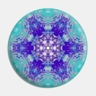 Digital Mandala Purple Blue and White Pin