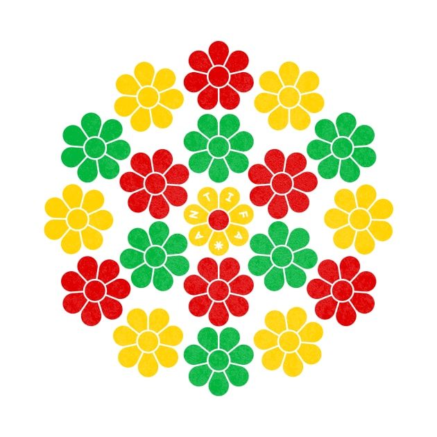 Democracy Daisy - red, green & gold by BrownWoodRobot