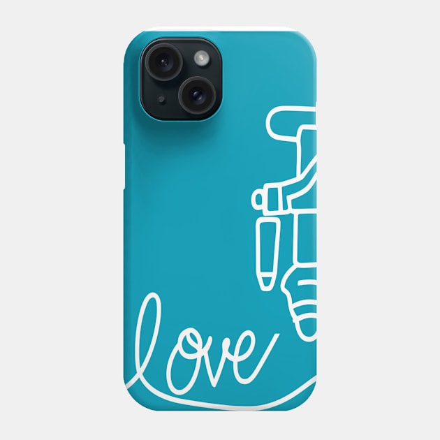 Love Ophthalmology line blue background Phone Case by Brafdesign