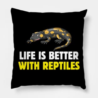 Life is Better with Reptiles Pillow