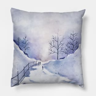 Snow scene Pillow