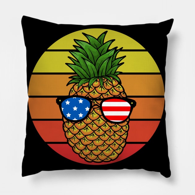 Patriotic Pineapple - 4th of July Pillow by DragonTees