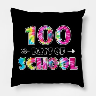 Happy 100 Days Of School Cute Tie Dye Student Teacher Pillow