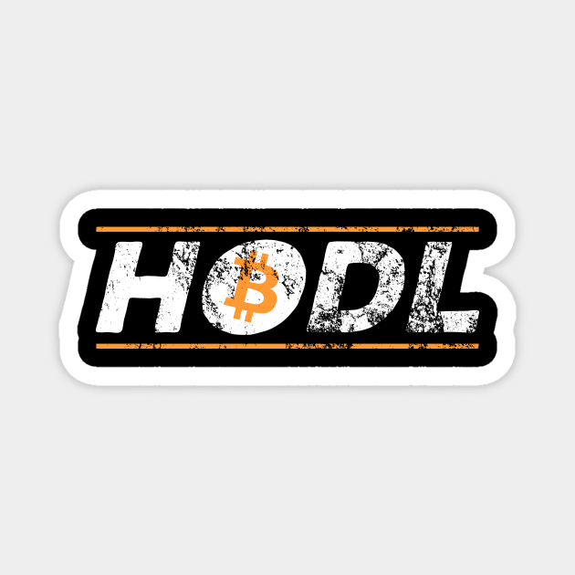 Vintage HODL Bitcoin Crypto Hold BTC Distressed Magnet by theperfectpresents