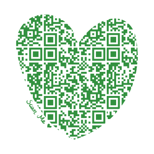 Green Rick Astley Rickroll QR Code Heart Art T-Shirt