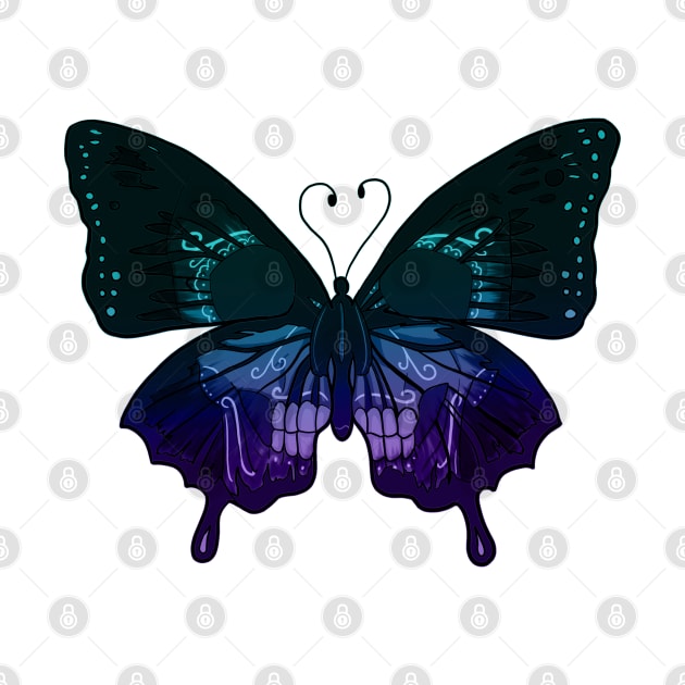 Gradient butterfly skull by GhostFox_Designs