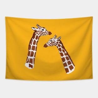 Two Happy Giraffes Tapestry