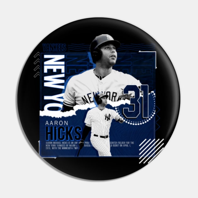 Rinkha Aaron Hicks Baseball Edit Tapestries Yankees Pin