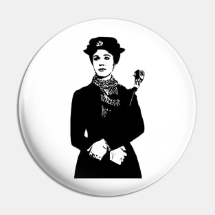 Mary Poppins Silhouette Blue Pin