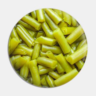 Green Beans Food Photograph Circle Pin