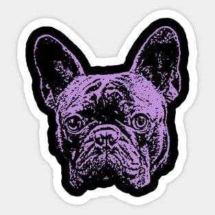 Preppy French bulldogs and palm leaves on hot pink Sticker for Sale by  SophieClimaArt