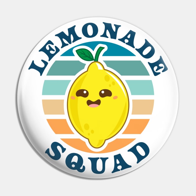 Lemonade Squad - Funny Lemonade Stand Summer Pin by OrangeMonkeyArt