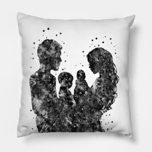 Family, mother father son and daughter Pillow