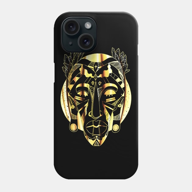 African Mask 1 - Gold Edition Phone Case by kenallouis