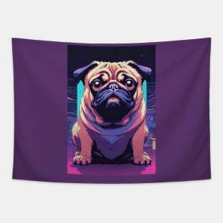 80's Disco Pug Tapestry