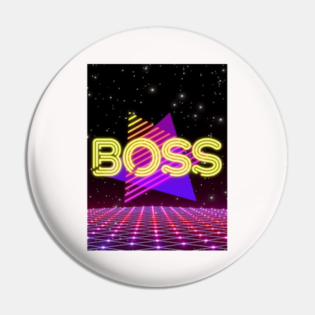 Boss Retrowave Triangle Aesthetic Pin by 80snerd