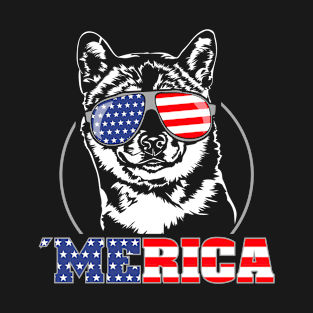 Proud Shiba Inu American Flag Merica T-Shirt