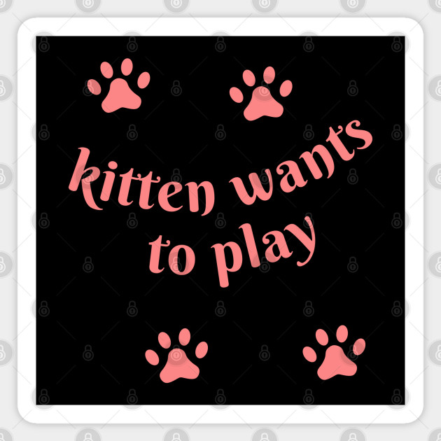 Kitten Wants To Play Cute Pink Cat Paw Prints Petplay Sticker