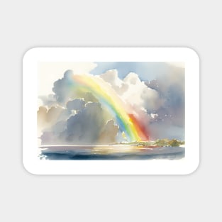 Rainbows and clouds - Watercolour - 05 Magnet
